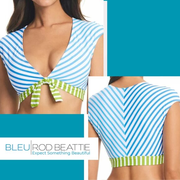 Bleu Rod Beattie Other - Bleu by Rod Beattie Women's Cropped Tie-Front Swim Top NWT Sz 12